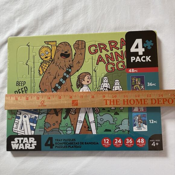 New Buffalo Disney Star Wars 4 Pack of Tray Puzzles 12-48 Piece Puzzles - Picture 11 of 12